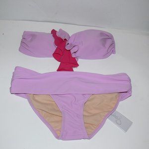 Beach Rays Purple Swim Suit Ruffle